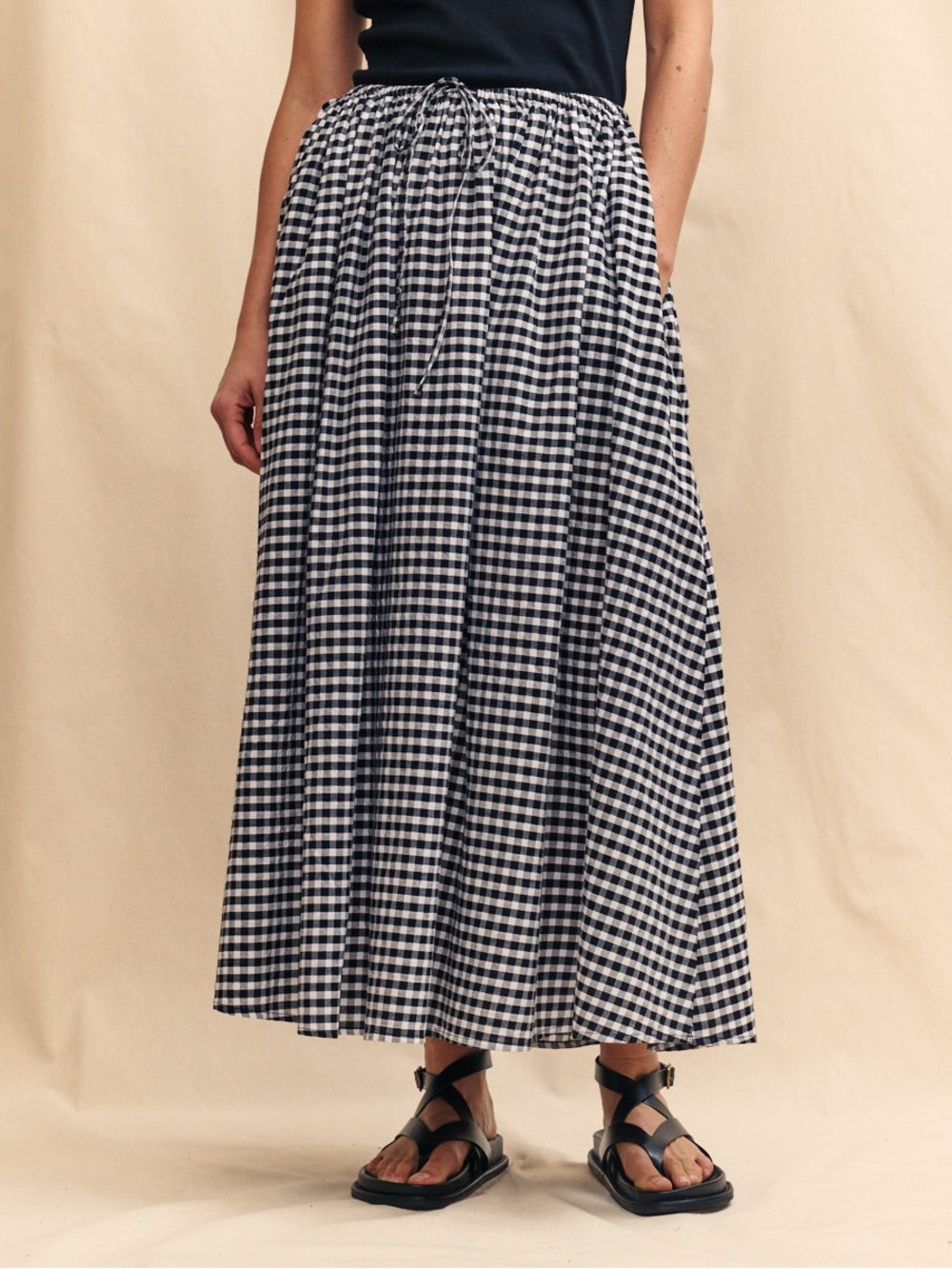 Nobody’s Child | Black Gingham Midi Skirt | 12 - Picture 5 of 10